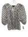 J. Crew Size S Cream Beige & Purple Ramie Floral Blocked Print Top Cream Beige & Purple / S