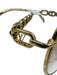 Louis Vuitton Gold Tone & Brown Metal Logo Chain Detail Round Sunglasses Gold Tone & Brown