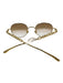 Louis Vuitton Gold Tone & Brown Metal Logo Chain Detail Round Sunglasses Gold Tone & Brown