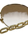 Louis Vuitton Gold Tone & Brown Metal Logo Chain Detail Round Sunglasses Gold Tone & Brown