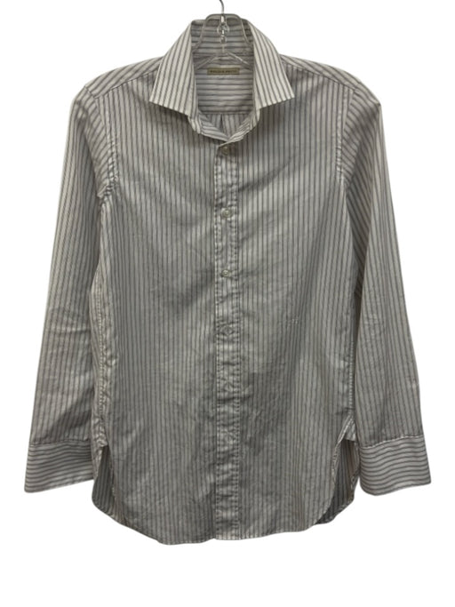 Monica Sarti Size XS White, Red & Blue Cotton Striped Long Sleeve Button Up Top White, Red & Blue / XS
