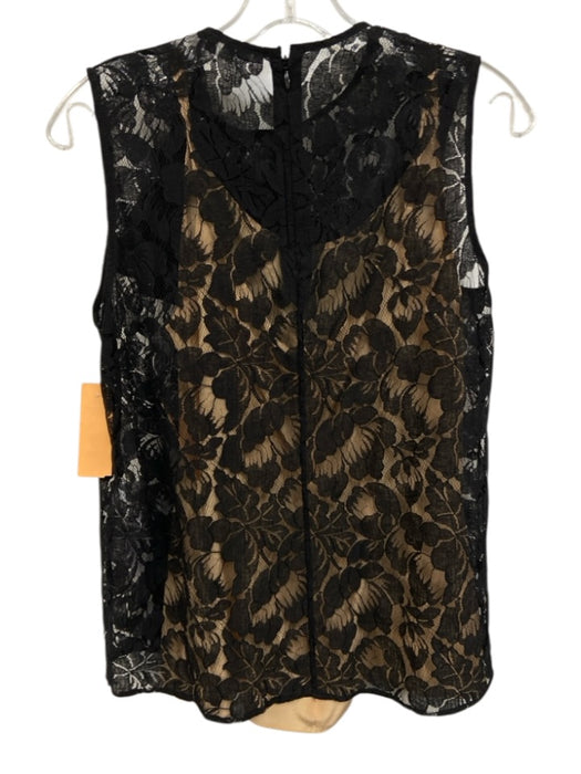 Stella McCartney Size 40 Black Cotton Blend Floral Lace Sleeveless Back Zip Top Black / 40