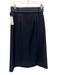 Partow Size 0 Navy Blue & White Wool Blend Contrast Stitch Pocketed Midi Skirt Navy Blue & White / 0