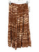 Ulla Johnson Size 0 Brown & Cream Silk Abstract Print Side Zip Tiered Midi Skirt Brown & Cream / 0