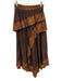 Ulla Johnson Size 0 Brown & Purple Silk Abstract Print Side Zip Ruffle Skirt Brown & Purple / 0