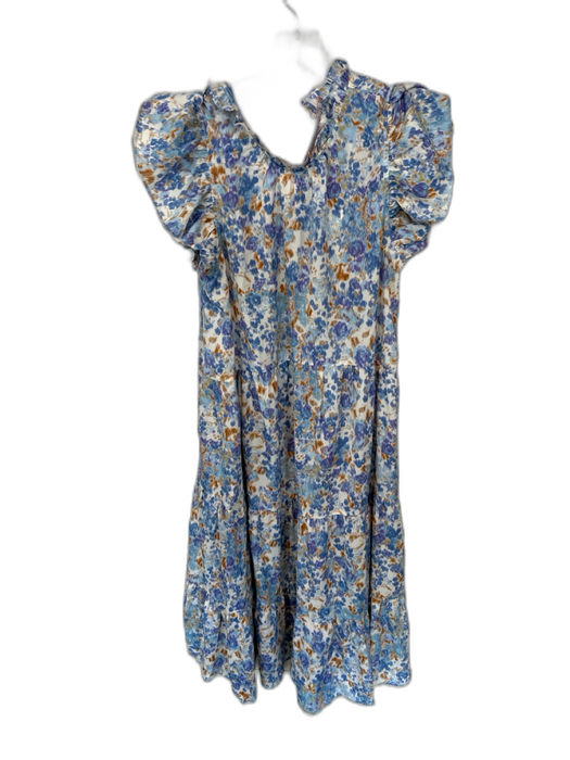 Pinch Size L Blue Multi Polyester Ruffle high neck Maxi Dress Blue Multi / L