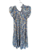 Pinch Size L Blue Multi Polyester Ruffle high neck Maxi Dress Blue Multi / L