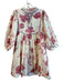 Entro Size S Pink & White Cotton Floral Half Sleeve Neck Tie Above Knee Dress Pink & White / S