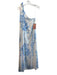 Free People Size S White & Blue Lyocell Maxi Floral Off Shoulder Side tie Dress White & Blue / S