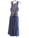 J Crew Size 6 Blue & White Cotton Sleeveless Plaid Waist tie Open Back Dress Blue & White / 6