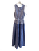 J Crew Size 6 Blue & White Cotton Sleeveless Plaid Waist tie Open Back Dress Blue & White / 6