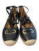 Crown Vintage Shoe Size 7.5 Black Leather Ankle Tie Round Toe Flats Shoes Black / 7.5