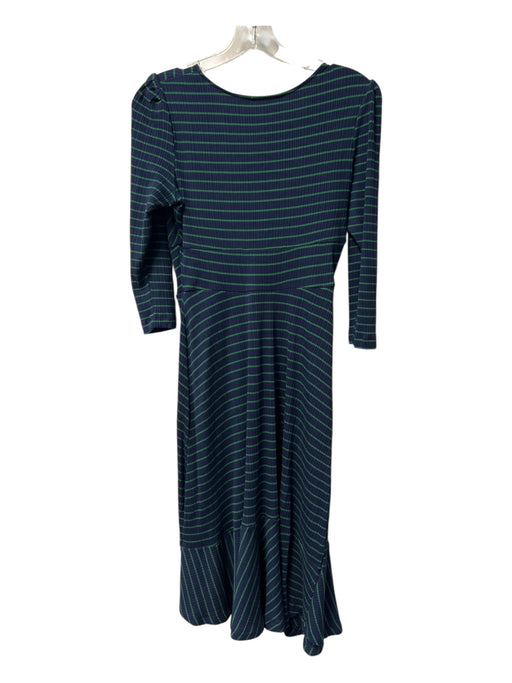 Maeve Size SP Navy & Green Rayon Blend V Neck 3/4 Sleeve Mermaid Hem Dress Navy & Green / SP