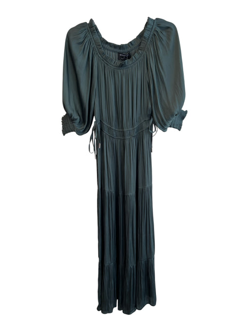 Just Me Size S Green Polyester Blend Maxi Sleeveless Lace Detail Back Zip Dress Green / S