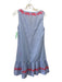 Sail To Sable Size S Blue, White, Pink Cotton Stripe Embroidered Flowers Dress Blue, White, Pink / S