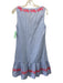 Sail To Sable Size S Blue, White, Pink Cotton Stripe Embroidered Flowers Dress Blue, White, Pink / S