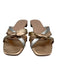 Loeffler Randall Shoe Size 7.5 pale gold & silver Leather Strappy Knot Sandals pale gold & silver / 7.5