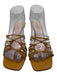 Schutz Shoe Size 9 Tan Brown leather sole Bamboo Strappy Mule Sandals Tan Brown / 9