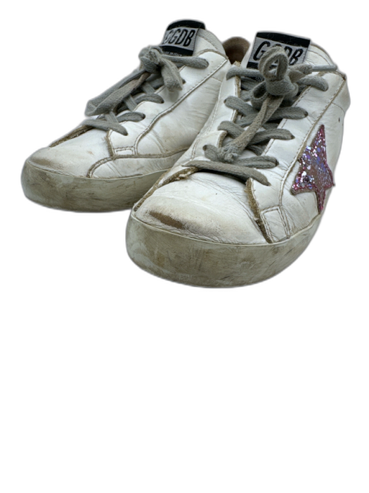 Golden Goose Shoe Size 35 White, Pink, Gray Leather Sequin Star Low Top Sneakers White, Pink, Gray / 35