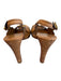 Tory Burch Shoe Size 9.5 Brown Leather goldtone hardware Open Toe Buckle Shoes Brown / 9.5