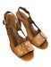 Tory Burch Shoe Size 9.5 Brown Leather goldtone hardware Open Toe Buckle Shoes Brown / 9.5