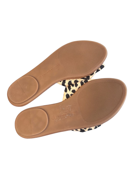 Loeffler Randall Shoe Size 9 Tan & black Fabric open toe Animal Print Shoes Tan & black / 9