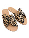 Loeffler Randall Shoe Size 9 Tan & black Fabric open toe Animal Print Shoes Tan & black / 9