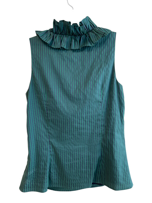 Sail To Sable Size Small Green & Black No Fabric Tag Side Zip Striped Top Green & Black / Small