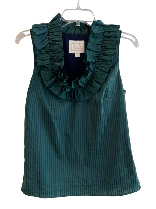 Sail To Sable Size Small Green & Black No Fabric Tag Side Zip Striped Top Green & Black / Small