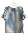 Sail To Sable Size Small Blue & White Polyester Striped Wide Neck Back Zip Top Blue & White / Small