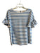Sail To Sable Size Small Blue & White Polyester Striped Wide Neck Back Zip Top Blue & White / Small