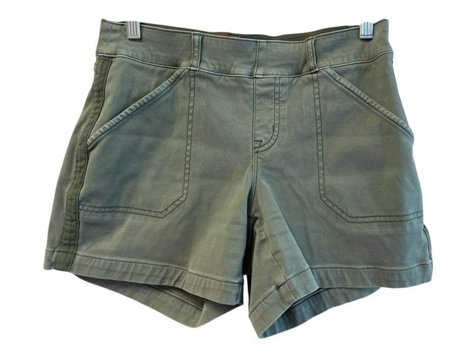 Spanx Size S/P Green Rayon Blend Stretch Waist Pockets Pull On Shorts Green / S/P