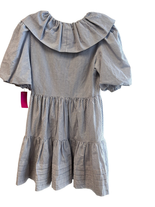 Saylor Size XS Blue & White No Fabric Tag Striped Side Zip Wide V Neck Dress Blue & White / XS