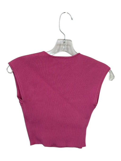 Jonathan Simkhai Size S Pink Rayon Blend Cap Sleeve Ribbed Cropped Top Pink / S