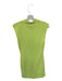 A.L.C. Size S Lime Green Cotton Blend Cap Sleeve Collar Buttons Bodycon Dress Lime Green / S