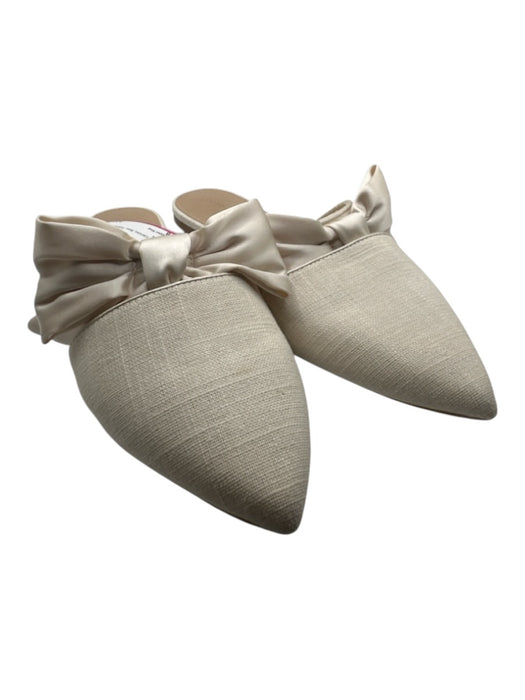 Copper Key Shoe Size 8 Cream Canvas Bow Pointed Toe Mules Cream / 8