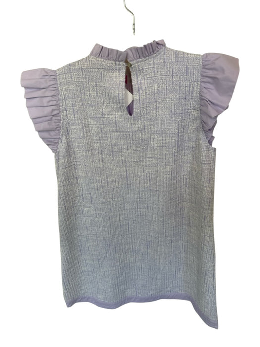Jodifl Size S Purple & White Polyester Blend Flutter Sleeves Tweed Dress Purple & White / S