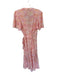 LaRoque Size S Pink & Yellow Polyester Short Sleeve Flowers Wrap Maxi Dress Pink & Yellow / S