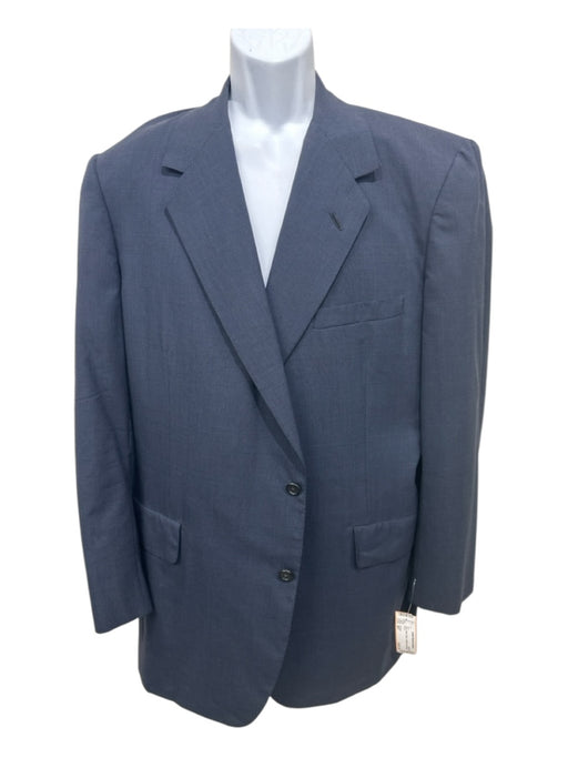 Oxxford Navy Wool Plaid 2 Button Men's Suit Navy / 46T