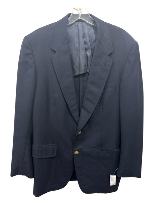 Hickey Freeman Navy Wool Blend Solid 2 Button Men's Blazer Navy / 44