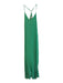 She & Sky Size L Green Polyester Sleeveless Pleated V Neck Dress Green / L