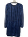 Misa Size L Blue & Black Polyester Long Sleeve Round Neck Semi Sheer Dress Blue & Black / L
