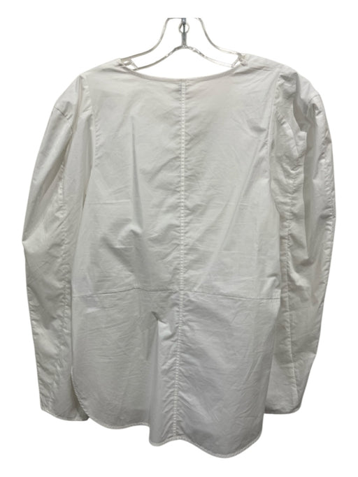 By Malene Birger Size 36 White Cotton Split V Neck Poplin Top White / 36