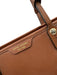 Henri Bendel Brown Saffiano Leather Open Top Gold Tone Hardware Two Handle Bag Brown