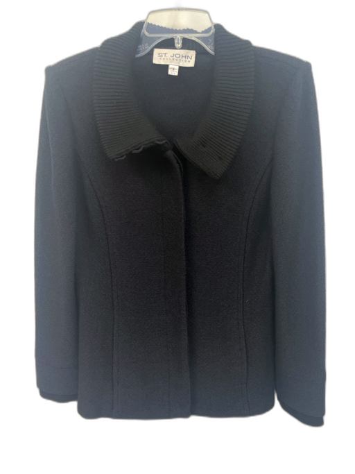 St. John Collection Size 6 Black No Fabric Tag Knit Shoulder Pads Jacket Black / 6