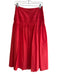 Theory Size 2 Red Cotton Blend Side Zip Pleated Maxi Skirt Red / 2