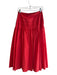 Theory Size 2 Red Cotton Blend Side Zip Pleated Maxi Skirt Red / 2