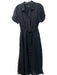 J Crew Size 2 Black Viscose Collared Button Up Short Sleeve Elastic Waist Dress Black / 2