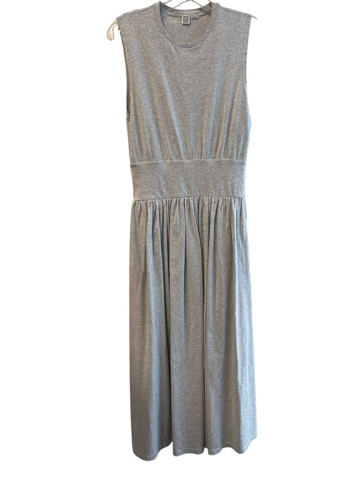 Toteme Size S Grey Cotton Crew Neck Sleeveless Maxi Heathered Dress Grey / S