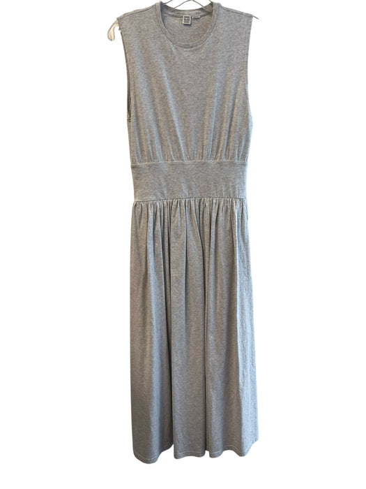 Toteme Size S Grey Cotton Crew Neck Sleeveless Maxi Heathered Dress Grey / S